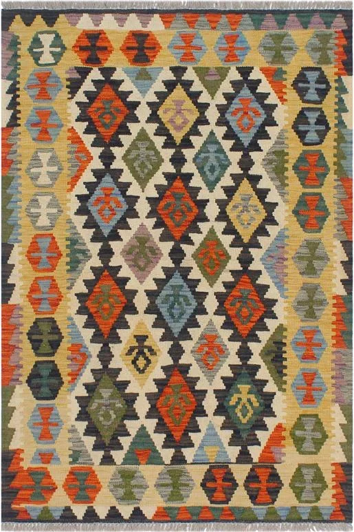 Tribal Turkish Kilim Jesus Hand-Woven Wool Rug – 3’3” x 4’8”