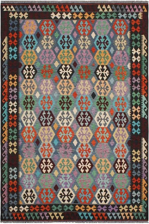 Tribal Turkish Kilim Josefa Hand-Woven Wool Rug – 6’10” x 9’9”