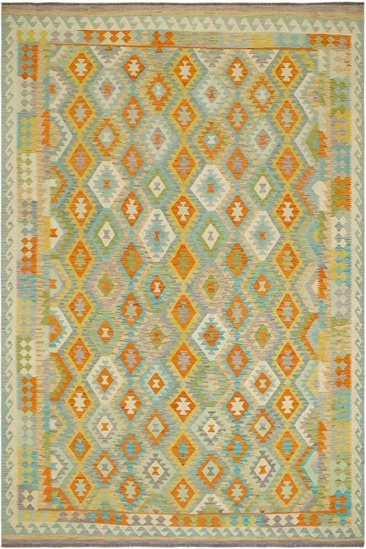 Tribal Turkish Kilim Lawrence Hand-Woven Wool Rug – 8’11” x 11’11”