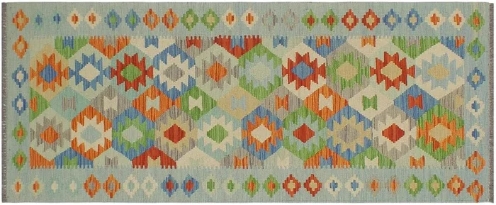 Tribal Turkish Kilim Mitchell Hand-Woven Wool Runner – 2’7” x 6’3”