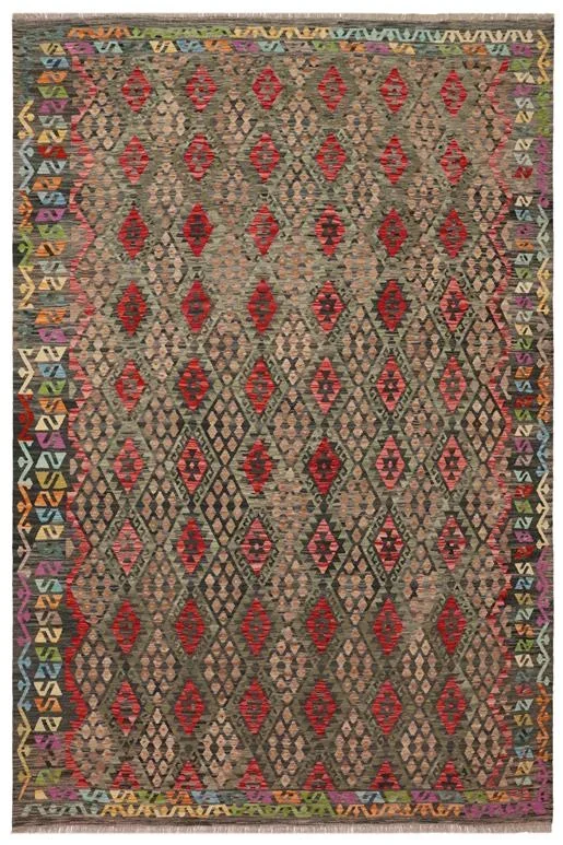Tribal Turkish Kilim Rachel Hand-Woven Wool Rug – 8’8” x 9’9”