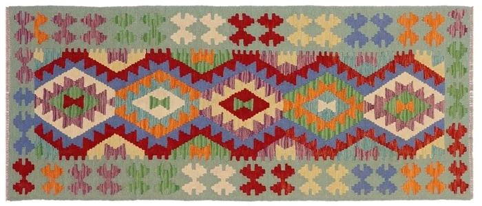 Tribal Turkish Kilim Raphael Hand-Woven Wool Runner – 2’9” x 6’5”