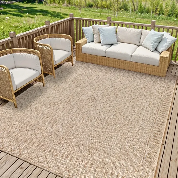 TRICIA In- & Outdoor Global Jute-Look Beige Rug