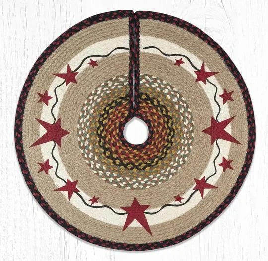 TSP-19 Primitive Stars Burgundy Printed Tree Skirt Round 30″x30″