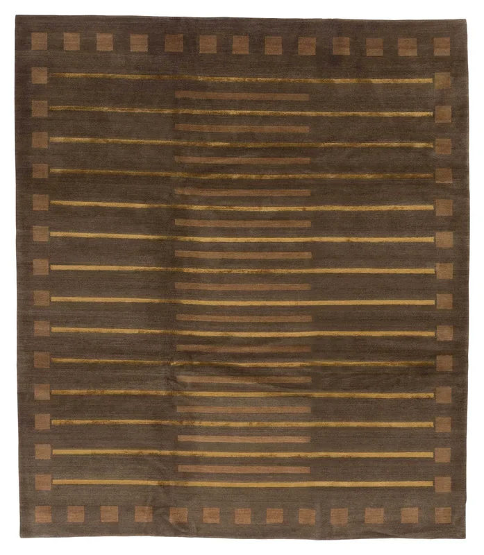 TUFENKIAN HAND KNOTTED TIBETAN RUG, SHAKTI BROWN