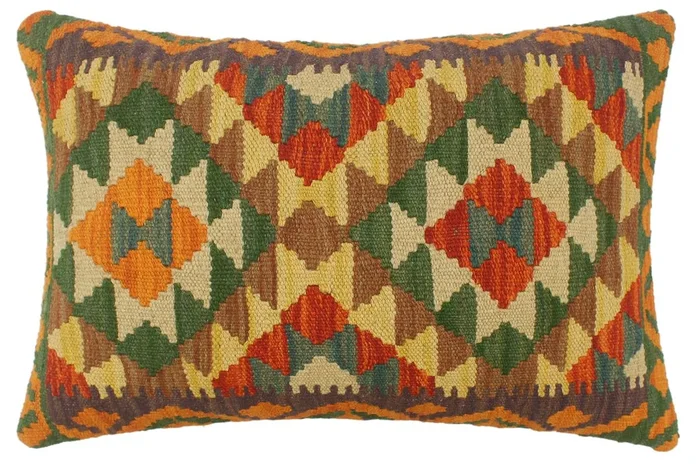 Turkish Boho Chic Findlay Hand Woven Kilim Pillow