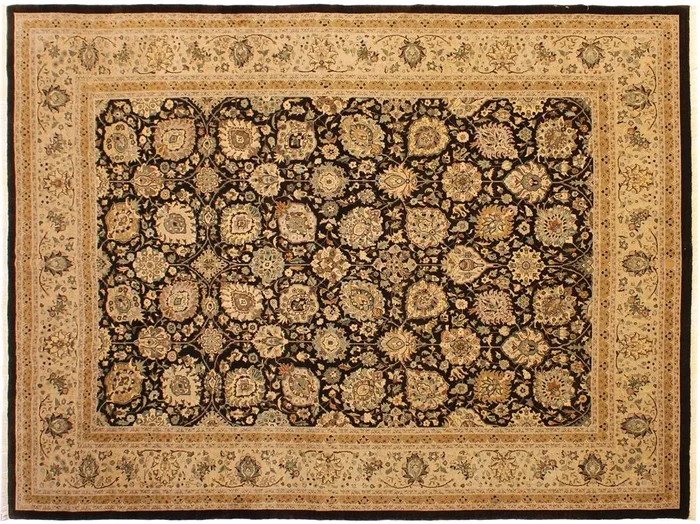 Turkish Knotted Istanbul Berta Brown/Tan Wool Rug – 9’0” x 11’9”