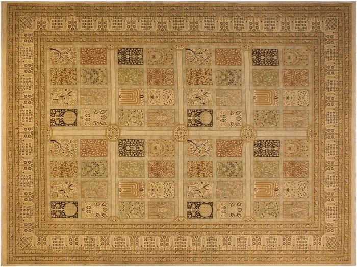 Turkish Knotted Istanbul Burma Gold/Gold Wool Rug – 10’1” x 13’10”