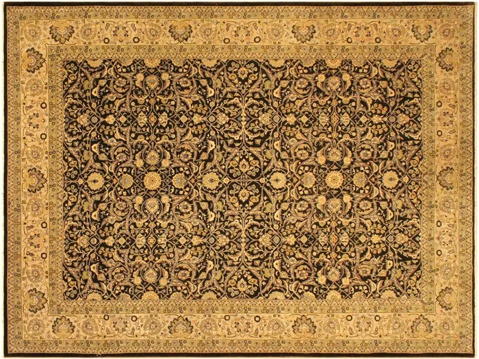 Turkish Knotted Istanbul Georgett Brown/Tan Wool Rug – 9’2” x 11’9”