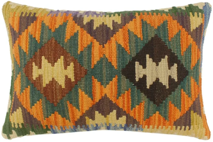 Turkish Rustic McManus Hand Woven Kilim Pillow