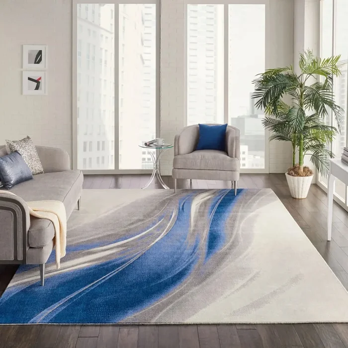 Twilight Nourison TWI28 Ivory Grey Blue Rug