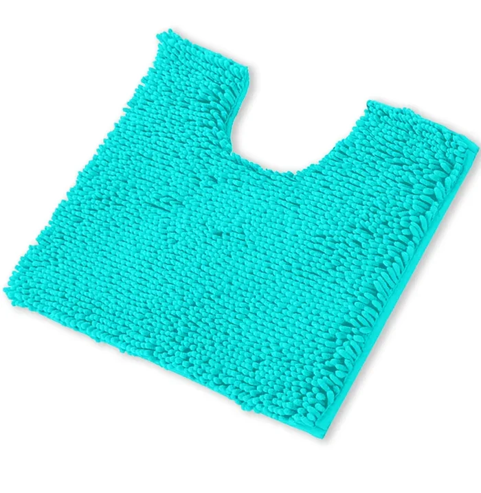 U-Shaped Toilet Bathroom Rug, 20×20, Light Blue
