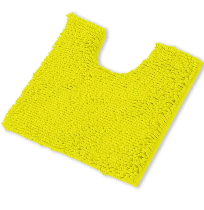 U-Shaped Toilet Bathroom Rug, 20×20, Neon Yellow