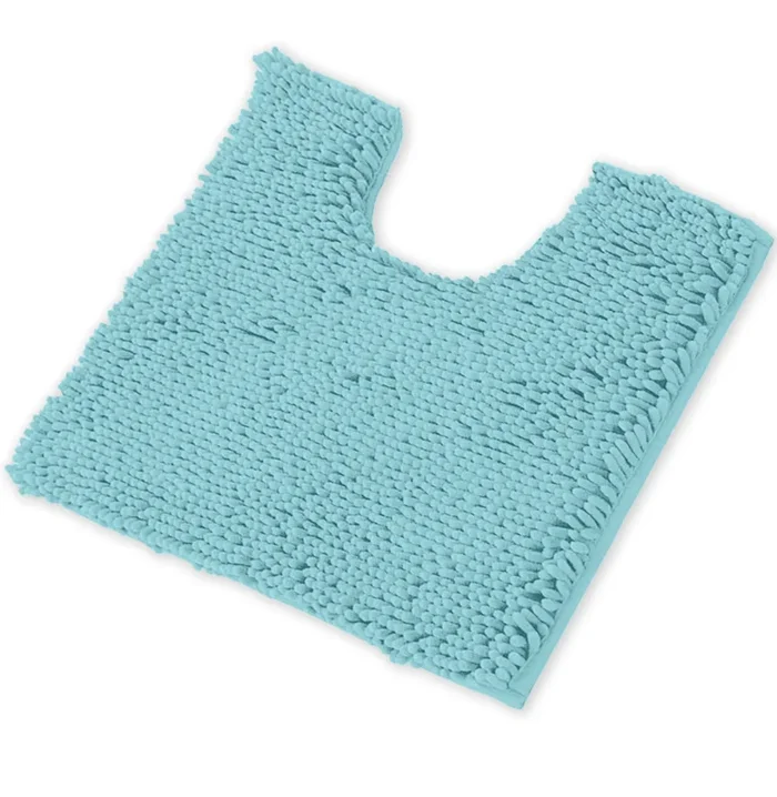 U-Shaped Toilet Bathroom Rug, 20×20, Spa Blue