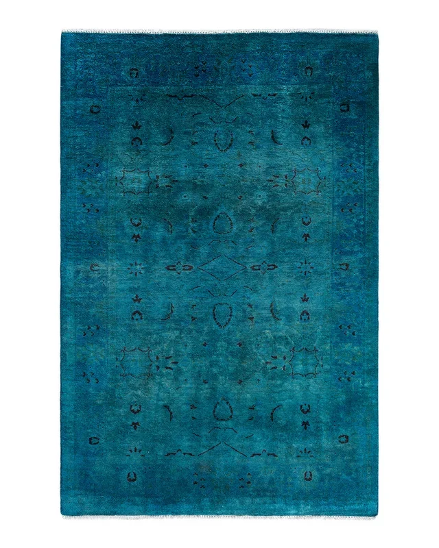 Vibrance, One-of-a-Kind Hand-Knotted Area Rug – Green, 4′ 1″ x 6′ 2″