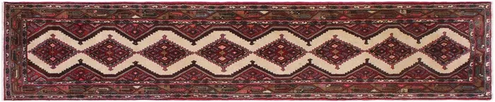 Vintage Antique Hamadan Rutha Red Lt. Brown Hand Knotted Wool Runner- 2’5” x 9’1”