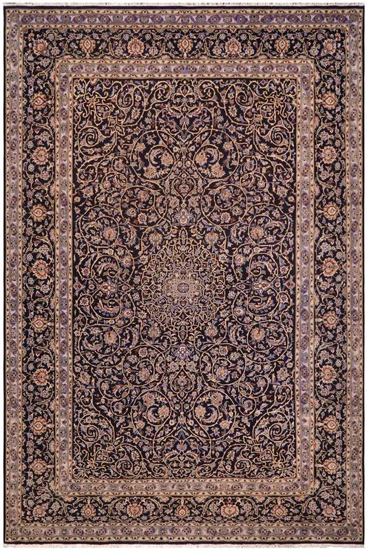 Vintage Antique Nahin Marley Blue Beige Hand Knotted Wool Rug- 10’1” x 12’6”