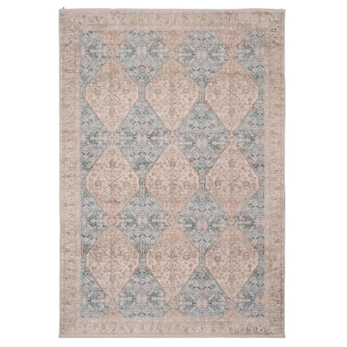 Vintage Blue Diamond Rug – Genevieve