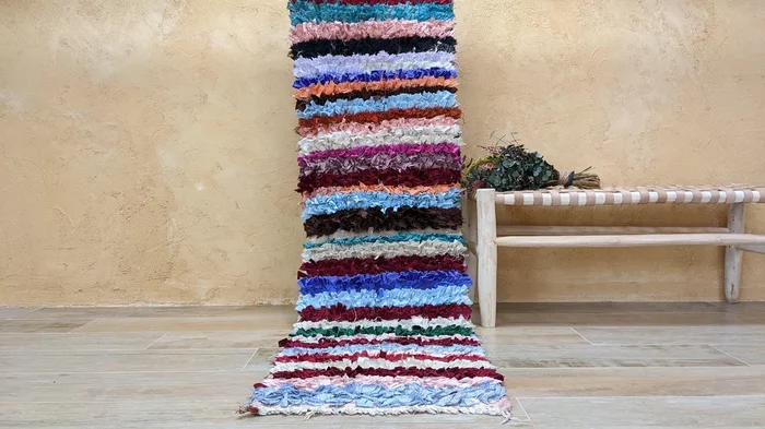 Vintage Boucherouite Rug – 185 x 50 cm || 6.07 x 1.64 feet