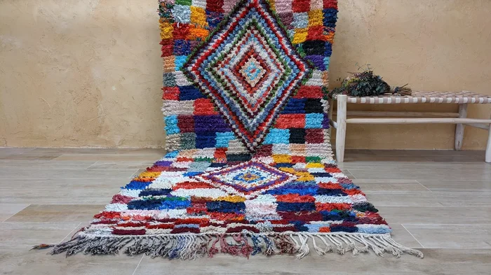Vintage Boucherouite Rug – 230 x 110 cm || 7.55 x 3.61 feet