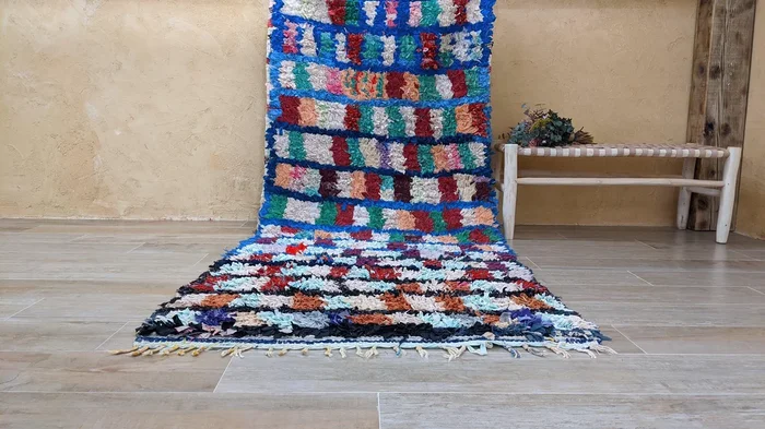 Vintage Boucherouite Rug – 245 x 105 cm || 8.04 x 3.44 feet