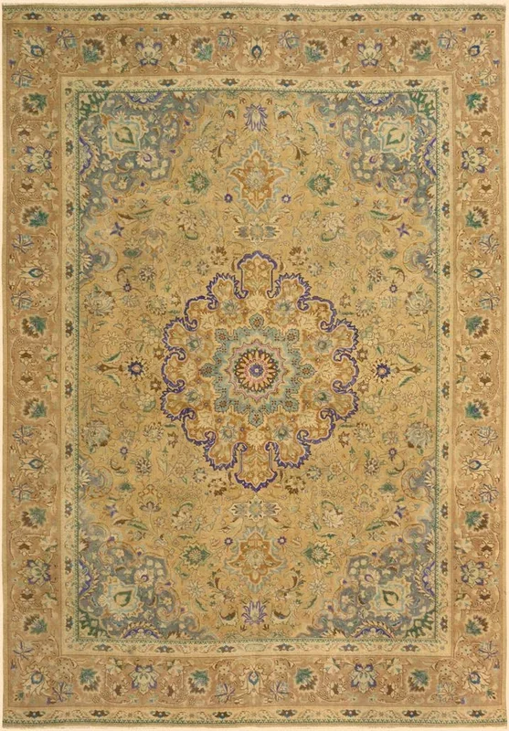 Vintage Distressed Garrett Tan/Gray Wool Rug – 8’11” x 12’9”