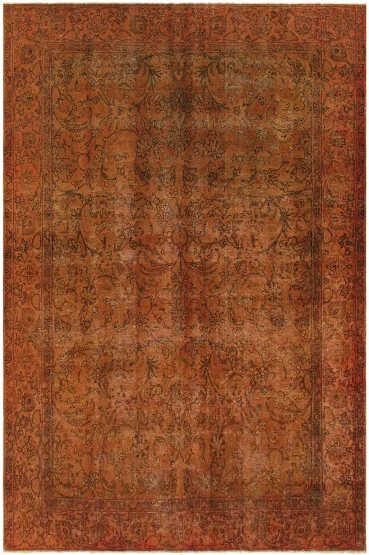 Vintage Distressed Persian Florenci Rust/Brown Wool Rug – 8’0” x 11’2”