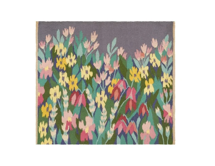 Vintage Floral Scandinavian Tapestry 1’9″ x 2′