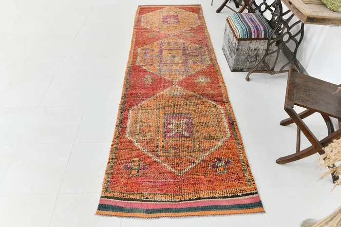 Vintage Herki Runner Rug 3’0″ x 10’4″ ft