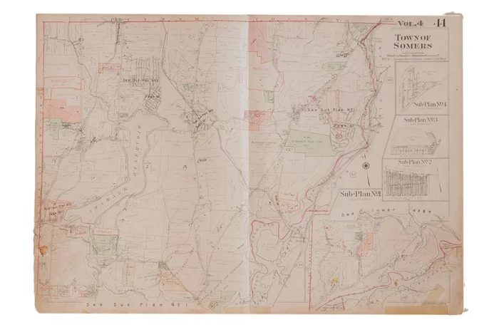 Vintage Hopkins Map of Town of Somers