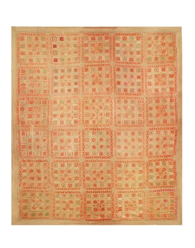 Vintage Indian Mirror Textile 7’6″ x 6’6″