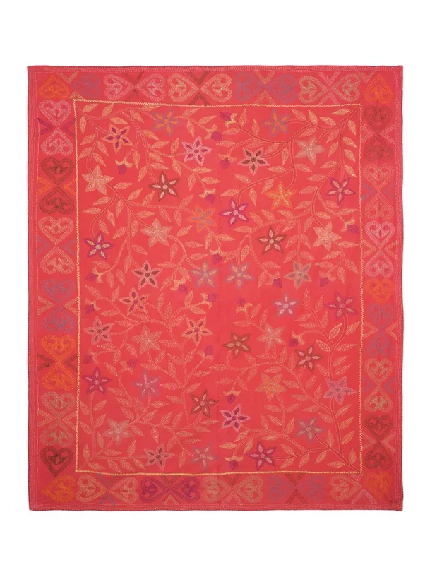 VINTAGE Indian Needle Embroidery 6’7″ x 5’5″