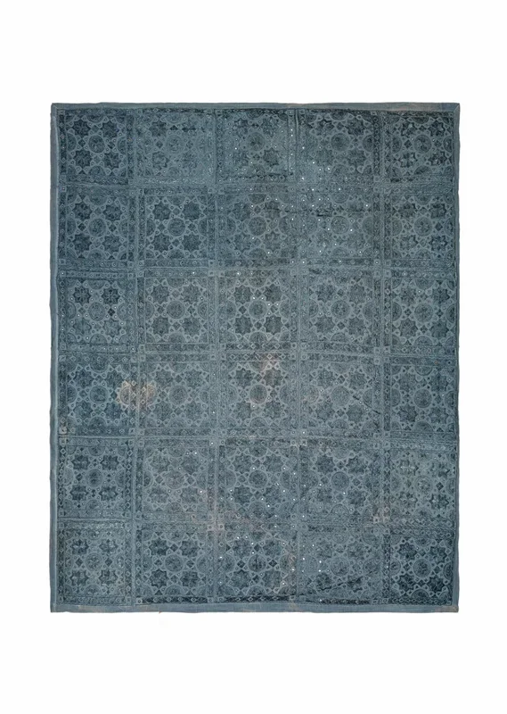 Vintage Indian Textile Embroidery 7’8″ x 6′