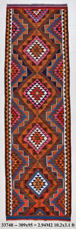 Vintage Kilim Anatolian 3’1″ x 10’2″ ft