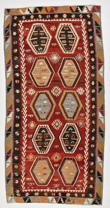 Vintage Kilim Anatolian 5’1″ x 10’2″ ft