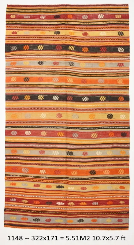 Vintage Kilim Anatolian 5’7″ x 10’7″ ft