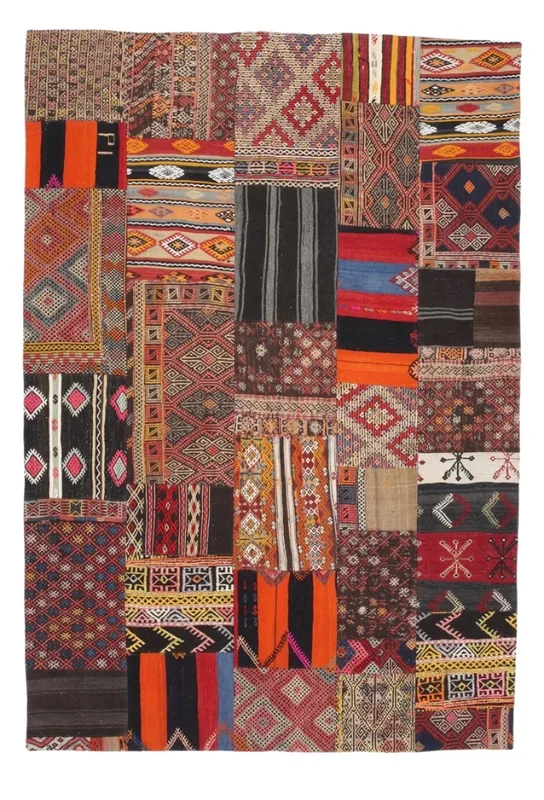 Vintage Kilim Patchwork 6’9″ x 9’11” ft