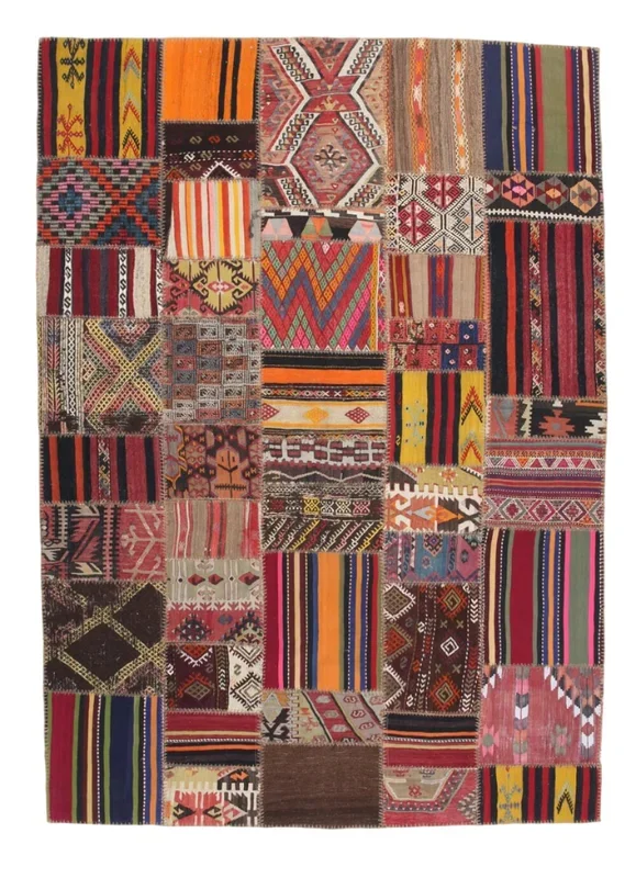 Vintage Kilim Patchwork 7’0″ x 9’10” ft