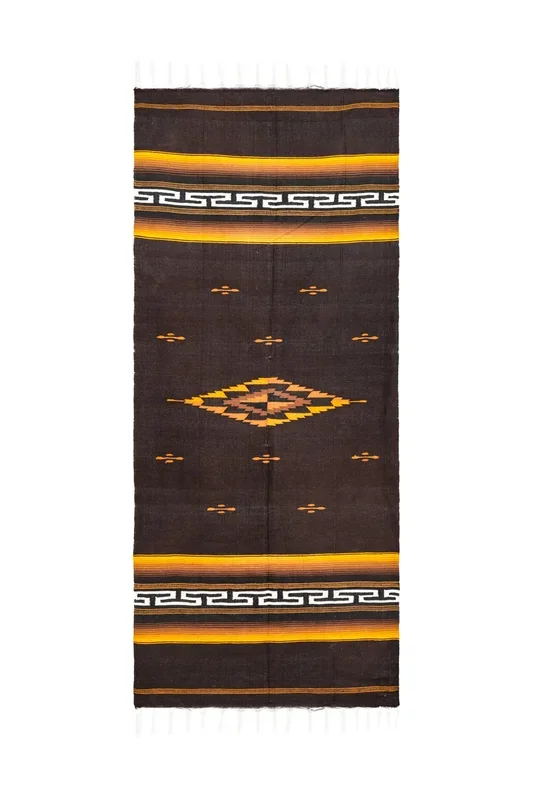 Vintage Mexican Serape Saltillo Kilim 6’6″ x 3′