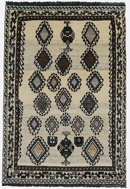 Vintage Persian Gabbeh Rug – 4’5″ x 6’2″