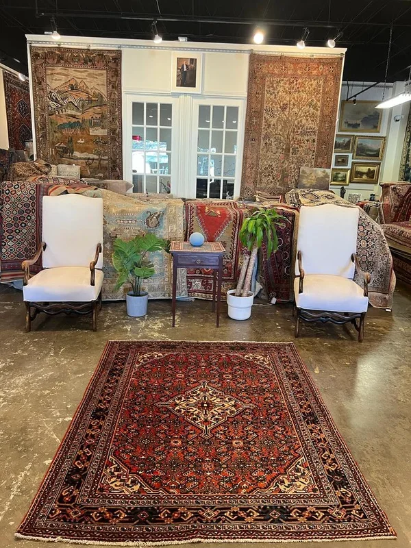 Vintage Persian Hamadan Rug – 5’1″ x 6’5″