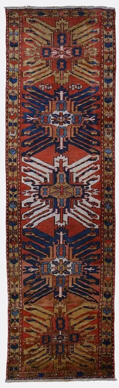 Vintage Persian Heriz Rug – 3′ x 10’8″