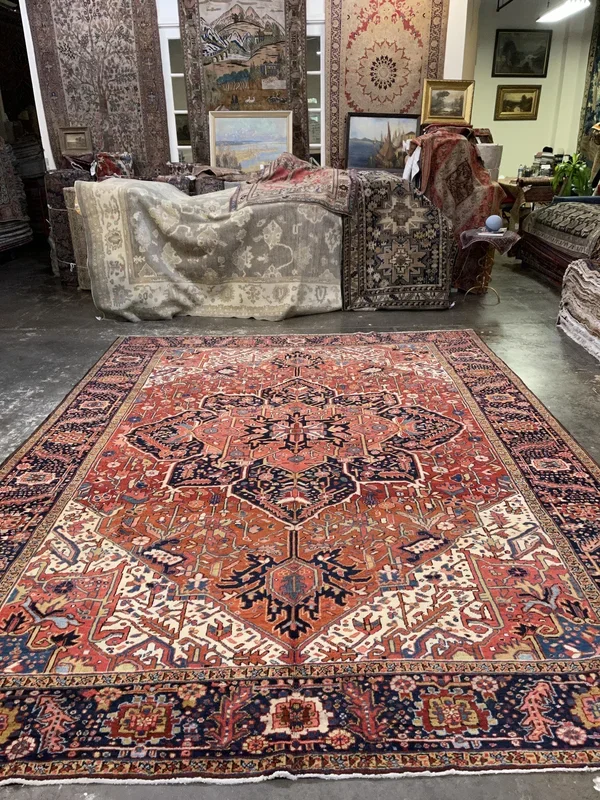 Vintage Persian Heriz Rug – 9’4″ x 12’1″