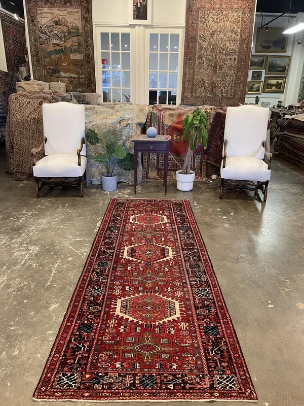 Vintage Persian Karajeh Rug – 3’5″ x 9’2″
