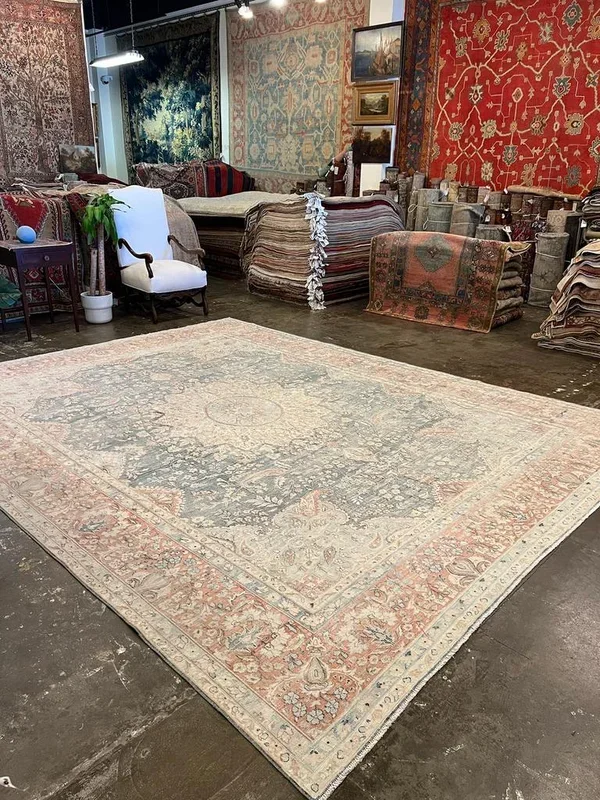Vintage Persian Kirman Rug – 9’8″ x 12’3″