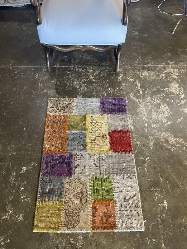 Vintage Persian Patchwork Rug – 2′ x 3′