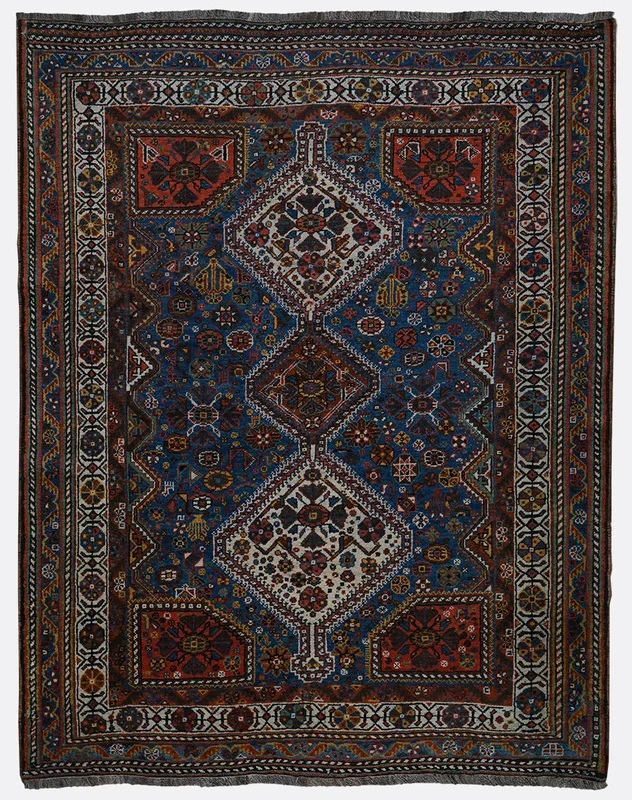 Vintage Persian Shiraz Rug – 5’2″ x 6’5″