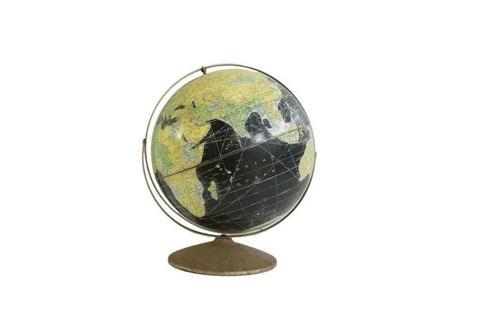 Vintage Rand McNally Black Globe