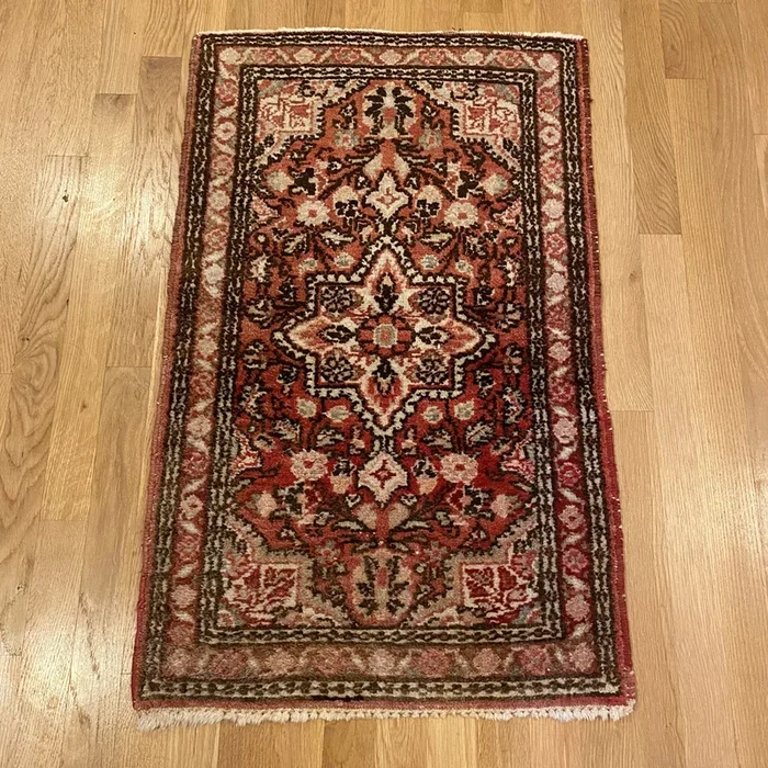 Vintage Rug, 1′ 10 x 3′ Soft Red