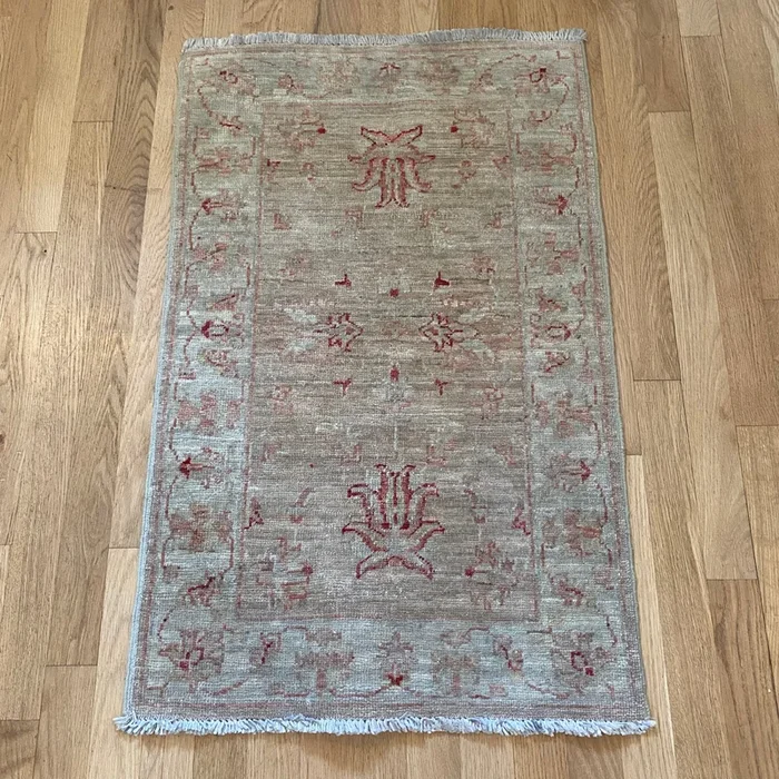 Vintage Rug, 1′ 11 x 3′ Beige
